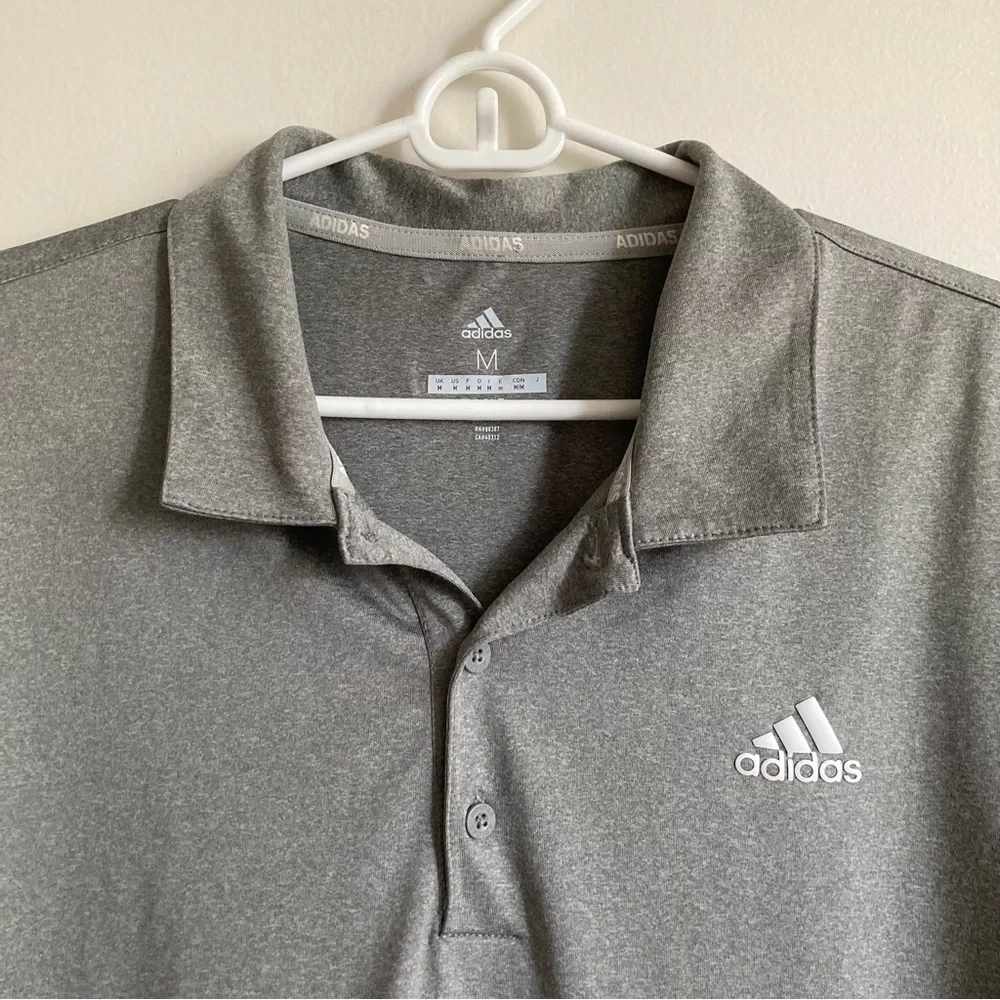 3/$35 ADIDAS gray golf shirt